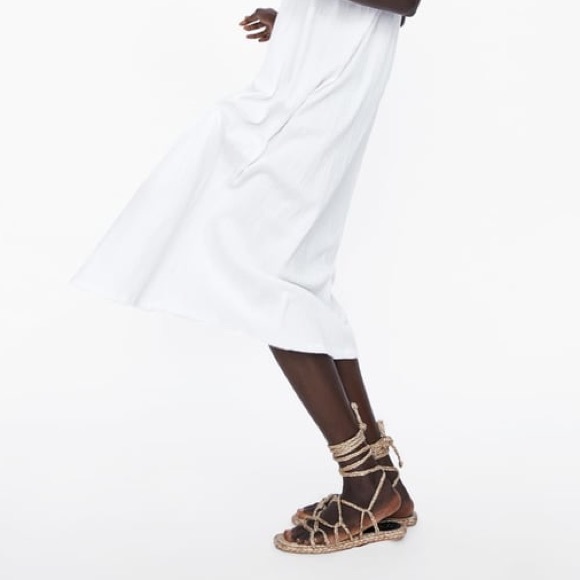 Zara Natural Woven Jute Tie Up Strap Sandals - Picture 5 of 6